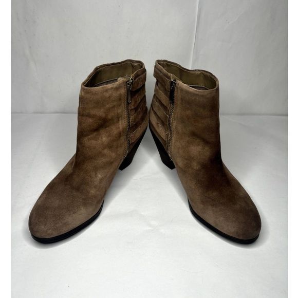 Sam Edelman Women's Lucca Suede Ankle Booties in Tan Beige - Picture 7 of 11